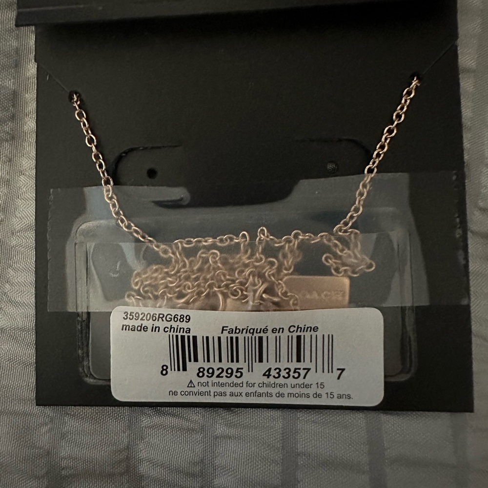 Coach brass and crystal necklace. 16 inch chain - Picture 4 of 5